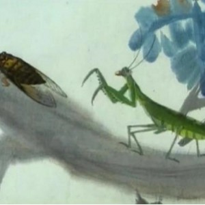 螳螂捕蝉剪纸动画：中国元素经典之作